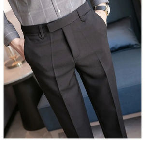 Pantalones de Vestir Casuales para Hombre, Textura Suave, Corte Regular, Tallas Grandes, Tela de Lana Ecológica, Ropa Moderna de Oficina - Product Image 2