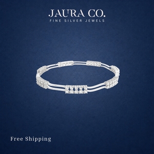 Brazalete Clásico de Plata 925 con Circonitas Cúbicas y Engaste de Canal con Corte Brillante Redondo, Bañado en Rodio, Joyería para Uso Diario de Mujer - Product Image 3