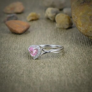 Bague en argent sterling 925 avec kunzite rose créée en laboratoire, bijoux en pierres précieuses faits à la main, cadeau élégant pour femme, bague tendance - Product Image 2