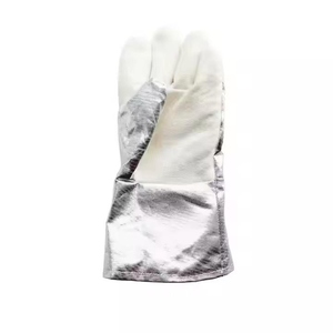 Personal Protective Equipment <b>Fire</b> Proof Aluminized Split Leather Welding Gloves General Purpose Safety Cuff Industrial CE - Product Image 1