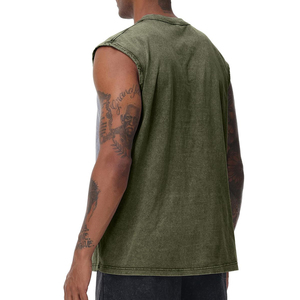Nouvelle arrivée : T-shirt d'entraînement sans manches en mélange polyester-coton pour la musculation et les vêtements de sport - Product Image 2