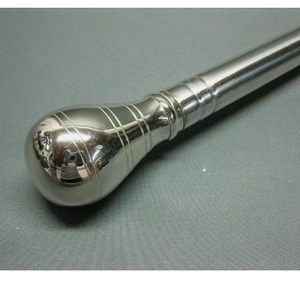 Canne décorative en acier inoxydable plaqué argent, style artisanal, avec poignée en métal poli, pour la décoration intérieure - Product Image 2