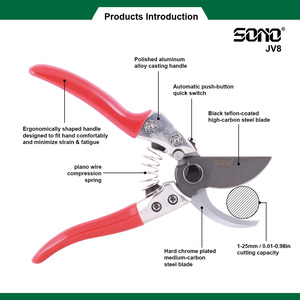 SONO JV8 Small Garden Bypass Tree Pruning Shears Branch Trimming Cutting <b>Pruner</b> High Quality Floral Scissors PTFE Coated - Product Image 2