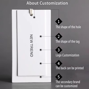 Étiquettes de vêtements au design simple, étiquettes personnalisées avec logo de marque, étiquettes en papier avec cordon pour vêtements - Product Image 4
