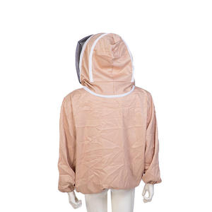 Chaqueta de Protección para Apicultura con Velo de Malla Desmontable, Ajuste Holgado, Mangas de Poliéster y Algodón, Ropa de Seguridad Rosa para Fábrica y Taller - Product Image 4