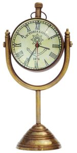 Vintage Brass Art Deco <b>Desk</b> <b>Clock</b> Antique Nautical Handmade Maritime Decorative Quartz Movement Home Office <b>Desk</b> Decor Gift - Product Image 5