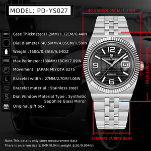 Montre homme originale Pagani Design YS027, marque de luxe, montre automatique pour homme, acier inoxydable, nouvelles montres mécaniques - Product Image 5