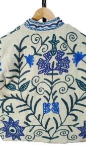 Hand Embroidered Floral Cotton <b>Jacket</b> <b>Women</b> Mandarin Collar Full Sleeve Prairie Chic <b>Spring</b> Boho Style Open Front Coat - Product Image 5