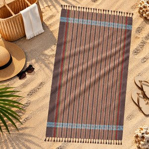 Kikoy Beach <b>Towel</b> Stripe Design with Fringes <b>Turkish</b> <b>Towel</b> 100% OEM Kikoy Beach <b>Towel</b> for Hot Sale Supplier in India. - Product Image 5