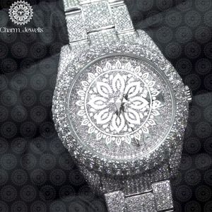 Reloj de Lujo Charm Jewells Unisex de Acero Inoxidable con Caja Poligonal de 30 mm, Cuarzo Analógico, Cristal de Zafiro, Brazalete con Diamantes, a la Moda - Product Image 5
