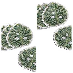 Handmade Durable Beaded Monstera Leaf <b>Coaster</b> Set Modern Design Table Decor <b>Drink</b> <b>Coasters</b> - Product Image 1