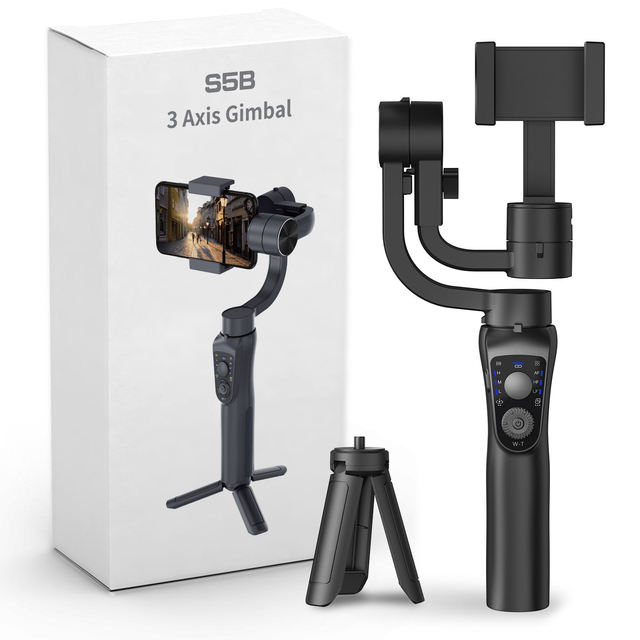 SB5 3 Axis Handheld Stabilizer Cellphone Video Record Smartphone Gimbal for Action Camera Phone Camera Vlog Live