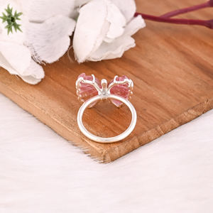 Anillo Hecho a Mano de Plata Sólida 925 para Mujer, Plata de Ley 925 con Turmalina Natural Tallada, Estilo Boho - Product Image 4