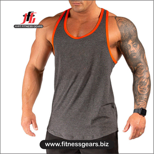 JUST FITNESS GEARS Men's Knitted Plus Size <b>Stringer</b> Singlet Workout Gym <b>Vest</b> Sleeveless Breathable Lightweight Customizable - Product Image 1