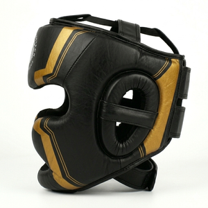 Protector de Cabeza de Boxeo con Logotipo Personalizado Negro Dorado, Protector de Cabeza de Cuero PU para Entrenamiento de Sparring, Protección Facial Estilo Mexicano OEM - Product Image 4