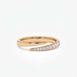 Fashion Jewelry 14K Solid Gold Lab Grown Diamond <b>Rings</b> Spiral Wrap <b>Ring</b> Open <b>Adjustable</b> <b>Ring</b> Gift for Her Diamond Bypass <b>Ring</b> - Product Image 1
