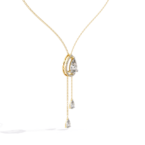 Collier Diamant Éclat Goutte de Pluie Or Massif 14K 18K Or Rose Or Jaune Argent 925 Fabriqué sur Mesure Scintillant Mariage - Product Image 2