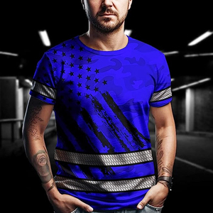 Trend Street O Collar <b>Top</b> Quality Camouflage Sublimation Print Crop <b>Top</b> Wholesale Customized Safety T-Shirts - Product Image 3