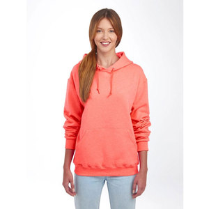 Sweat-shirt à capuche unisexe en corail, 100% coton biologique, molletonné, coupe ample, décontracté, couleur unie, pour l'automne, brodé - Product Image 3