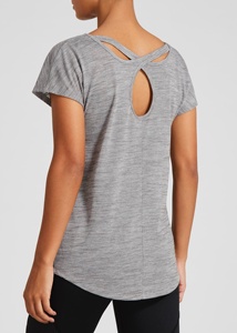 Camiseta de secado rápido para mujer, camisetas de color gris con cuello EEP - Product Image 2