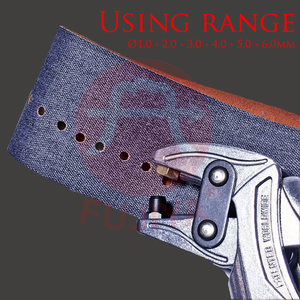 Pince à poinçonner le cuir à trous interchangeables, OEM industriel, Taiwan, corps en alliage d'aluminium, acier au carbone SAE1008, fonction à ressort à vis - Product Image 5