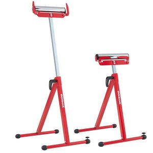 Set di 2 Supporti Pieghevoli in Metallo Resistente con Guide per Bordi, Supporto Portatile Rosso per Lavorazione del Legno - Product Image 3