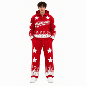 Ensemble de survêtement unisexe en coton 100 % personnalisé avec impression OEM pour homme, comprenant un pantalon de jogging et un sweat à capuche - Product Image 3