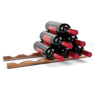 ชั้นวางไวน์ติดผนังโลหะ 15 ขวด - ที่วางโชว์สีดำทันสมัย ขายส่ง - Product Image 2