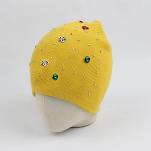 Fabricant de bonnets, logo personnalisé, bonnet à visière, bonnet en tricot, strass, bonnet personnalisé - Product Image 2