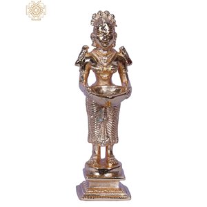 5 inch thủ công mạ vàng đồng iDOL-paavai vilakku (deepa lakshmi) đèn dầu & phụ kiện - Product Image 1