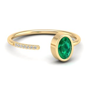Anillo REYES de Lujo en Plata de Ley 925 con Moissanita y Esmeralda para Mujer, Minimalista, Chapado en Oro de 14K y Rodio, Joyería Fina - Product Image 6