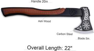 Hache de fendeur de bois artisanale de qualité supérieure avec logo personnalisé, tête en acier au carbone de 4 pouces, manche en bois, qualité industrielle, fabrication soignée - Product Image 2