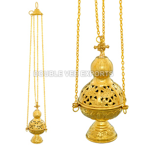 Incensario de Latón con Cadenas |   Turíbulo de la Iglesia Ortodoxa - DOUBLE VEE EXPORTS - Product Image 2