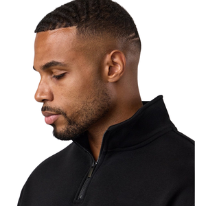 <b>Mens</b> Black Quarter Zip Tracksuit Casual Athletic Gymwear <b>Pullover</b> and Jogger Set Winter Sports Activewear Streetwear Comfortable - Product Image 3