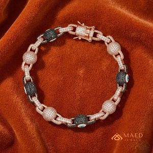 สร้อยข้อมือแบบโซ่ฮิปฮอปชุบทองคำสีกุหลาบประดับโมอิสซาไนต์ สำหรับผู้ชายและผู้หญิง ของขวัญสำหรับงานปาร์ตี้ คุณภาพพรีเมียม - Product Image 5