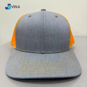 Gorra Trucker de Lona Gris Naranja con Logotipo Personalizado, 6 Paneles, Ajustable, Unisex, Casual, para las Cuatro Estaciones, para Actividades al Aire Libre - Product Image 4
