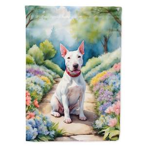 Bull Terrier Spring Path Garden Flag Multicolor Buzón Decorativo Patio Banner para Patio Obras de arte y camas de flores - Product Image 1