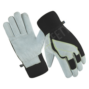 Gants de mécanicien confortables en cuir de vachette pleine fleur, renforcés, pour la protection industrielle des mains, gants de travail souples - Product Image 6