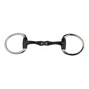 Bocado de lujo para caballo con montura completa, anillo en D, ajustable, ecológico, reutilizable, de acero inoxidable, para equitación western - Product Image 4