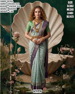 Sari Royal Amora en viscose et soie, traditionnel, infroissable et absorbant l'humidité, pour femmes, idéal pour les mariages et les occasions festives - Product Image 4