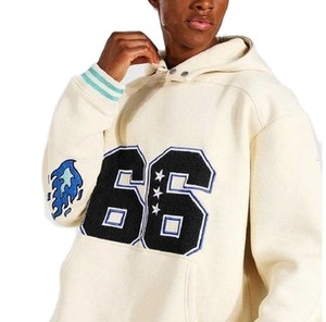 Sweat-shirt à capuche épais en coton, personnalisable, en molleton bouclette, broderie chenille, fabrication OEM - Product Image 1