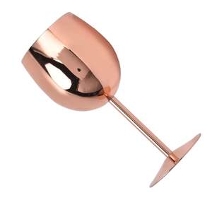 Verre à vin en acier inoxydable plaqué cuivre fait main, gobelet en métal incassable, calice à cocktail rose gold pour bar, mariage, fête - Product Image 1