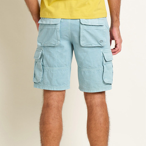 Shorts cargo bleu clair pour homme BE DOT GARMENTS, taille haute, 100% coton, décontractés, avec poches, logo sur le devant, séchage rapide, toile - Product Image 3