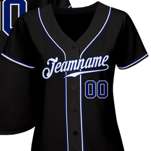 Black Royal White Baseball Jersey for Men Button Down Team Uniform Breathable Lightweight <b>Athletic</b> Tournament Sports Apparel - Product Image 2