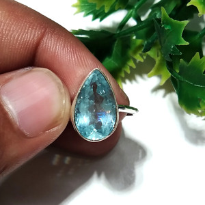 Natural Aquamarine Faceted Gemstone <b>Ring</b> Solid 925 Sterling Silver <b>Ring</b> Top Color Aquamarine Stone <b>Ring</b> Handmade <b>Ring</b> - Product Image 3