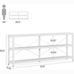 Extra Long Sofa Table with <b>Storage</b> Space <b>Open</b> <b>Storage</b> Rack Console Table Display Rack - Product Image 6
