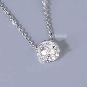 Colgante de Diamante Cultivado en Laboratorio con Corte Brillante Redondo, Plata de Ley S925, Collar de Lujo para Mujer, Claridad EF, Incoloro, Regalo para Ella - Product Image 3