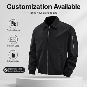 Blouson bomber homme slim fit streetwear personnalisé avec motif cœur en cuir et rembourrage en coton, fermeture éclair, service OEM - Product Image 6