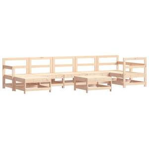 Grand ensemble de salon de jardin en bois naturel, pin massif avec lattes en contreplaqué, meubles d'extérieur durables - Product Image 2