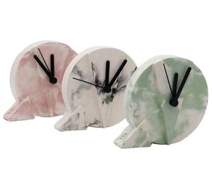 Horloge de bureau en marbre avec aiguilles noires élégantes et design minimaliste, horloge décorative moderne pour la maison ou le salon - Product Image 2